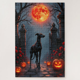 Greyhound Gothic Mondlicht Halloween Kunst