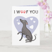 Greyhound Gray Cartoon Dog Valentinstag