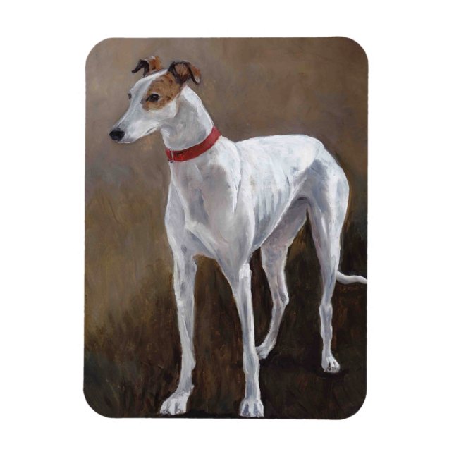 Greyhound Gus Dog Art Magnet (Vertikal)