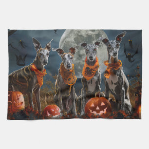 Greyhound Halloween Gruselig Geschirrtuch
