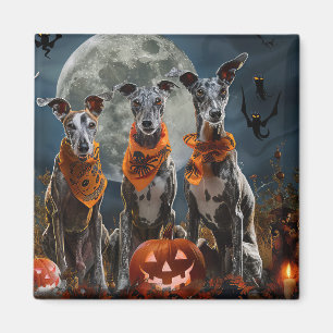 Greyhound Halloween Gruselig Magnet