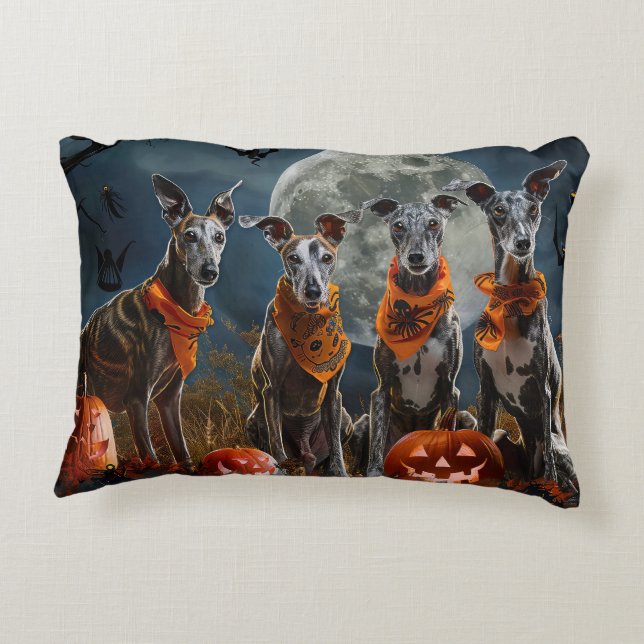 Greyhound Halloween Spooky Dekokissen (Rückseite)