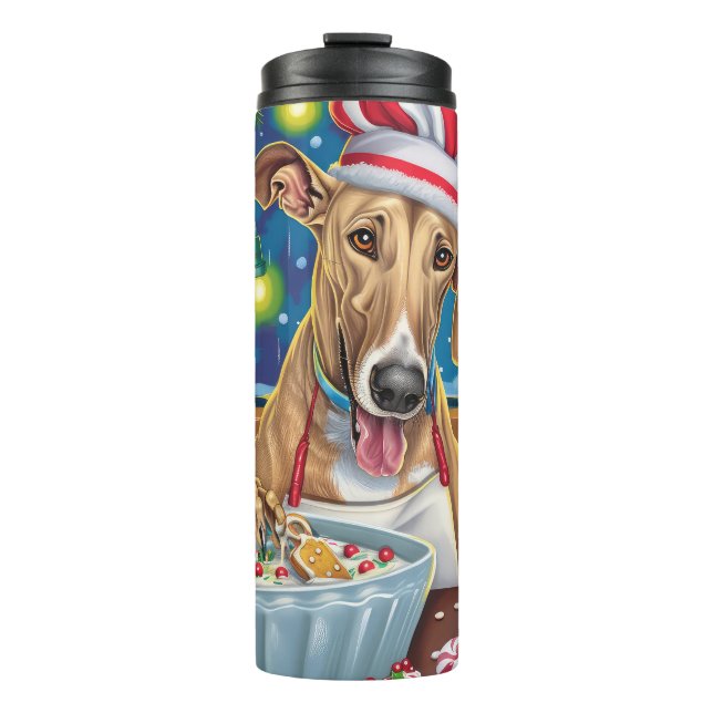 Greyhound Holiday Baking: Festliche Weihnachten Thermosbecher (Vorderseite)
