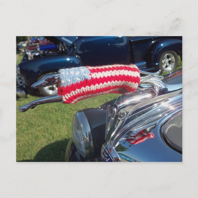 Greyhound Hood Ornament Postkarte (Vorderseite)