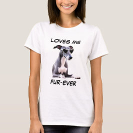 Greyhound Hound Red Heart Herz-Shaped Sonnenbrille T-Shirt