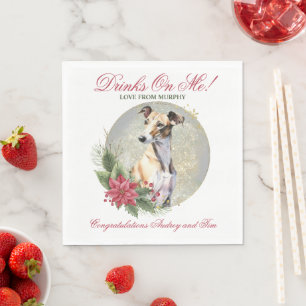Greyhound Hund Hochzeit Napkins mit Hunde-Foto Serviette