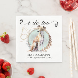 Greyhound Hund Hochzeit Napkins mit Hunde-Foto Serviette
