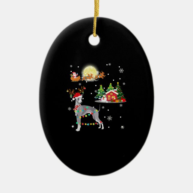 Greyhound Hund Light Weihnachtsbaum Xmas G Keramik Ornament (Vorne)