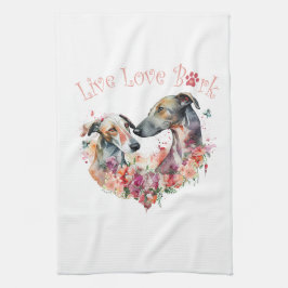 Greyhound Hund Mama Floral Geschirrtuch