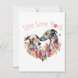 Greyhound Hund Mama Floral Mitteilungskarte