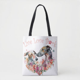 Greyhound Hund Mama Floral Tasche