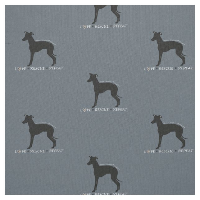 Greyhound Hund Rescue Fabric Iggy Stoff (Muster)