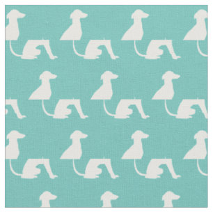 Greyhound Hund Silhouette Haustiere Aquamarin Stoff