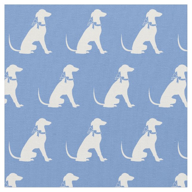 Greyhound Hund Silhouette Pet Light Blue Stoff (Nahaufnahme)
