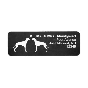 Greyhound Hund Silhouetten Paare Rücksendeadresse