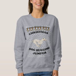 Greyhound Hund Weihnachts-Hund umarmt Sweatshirt