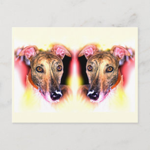 Greyhound Hunde und Tierkunst Postkarte