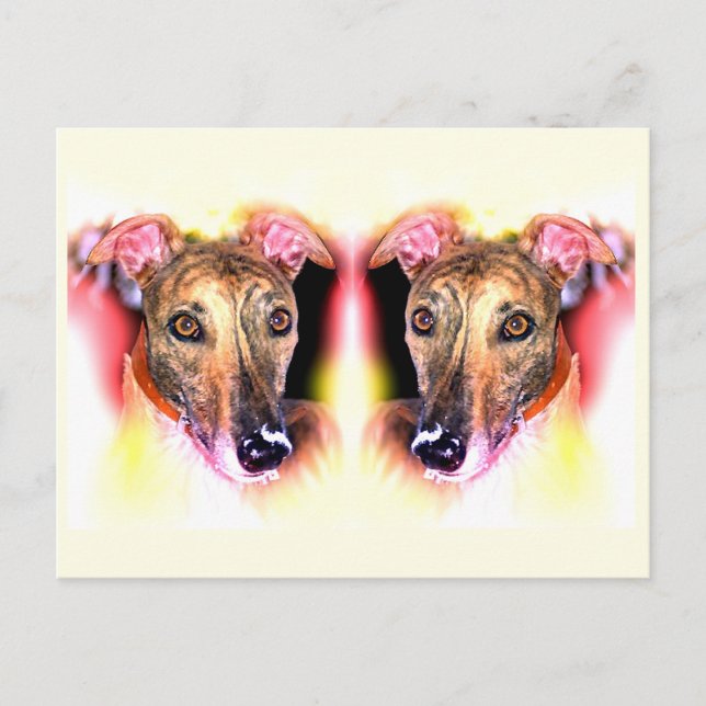 Greyhound Hunde und Tierkunst Postkarte (Vorderseite)
