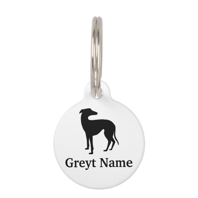 Greyhound ID Stehend Greyhound Haustiermarke (Vorderseite)