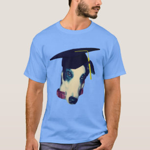 Greyhound in Graduation Cap Funny Dog T-Shirt