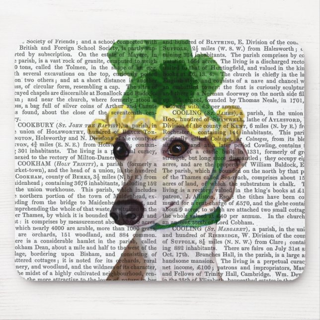 Greyhound in Grüner Nylonhut 2 Mousepad (Vorne)