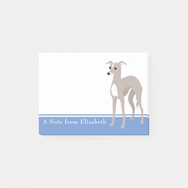 Greyhound-Individuelle Name Post-it Klebezettel (Vorderseite)