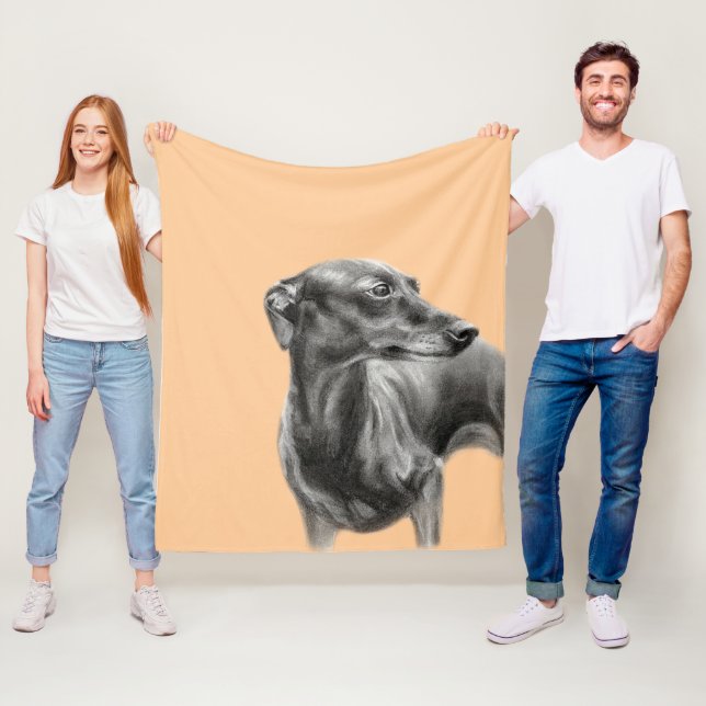 Greyhound-Kohle Zeichnend Fleecedecke (Beispiel)