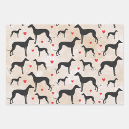 Greyhound-Liebe Geschenkpapier Set