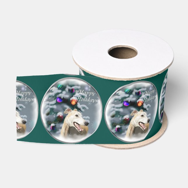 Greyhound Liebhaber Weihnachten Ripsband (Spule)