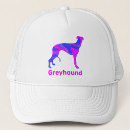 Greyhound / Lurchenhund Silhouette Hot Pink & Blue Truckerkappe