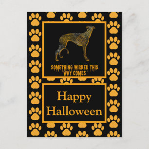 Greyhound / Lurcher Hund Silhouette Halloween Postkarte