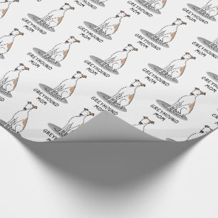 Greyhound-Mama (weiß) Niedlicher Hund Mama Funny Geschenkpapier