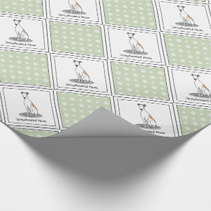 Greyhound-Mama (weiß) Niedlicher Hund Mama Funny Geschenkpapier