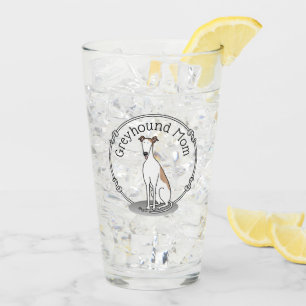 Greyhound-Mama (weiß) Niedlicher Hund Mama Funny Glas