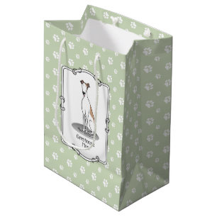 Greyhound-Mama (weiß) Niedlicher Hund Mama Funny Mittlere Geschenktüte
