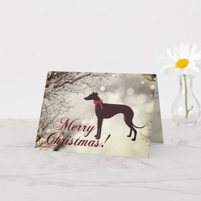 Greyhound Merry Christmas Greeting Card Karte (Kleine Pflanze)