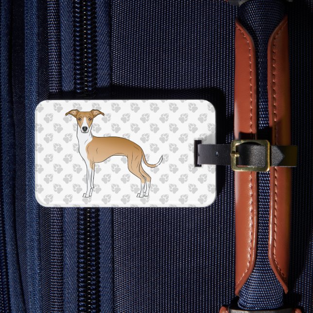 Greyhound mit individuellem Text Gepäckanhänger (Vorderseite Insitu 4)