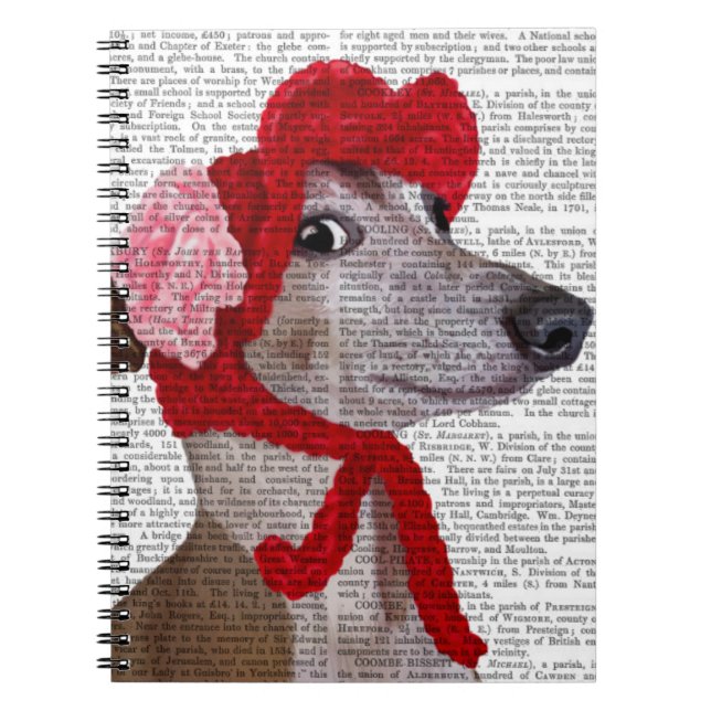 Greyhound mit Red Wooly Hat 2 Notizblock (Vorderseite)