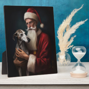Greyhound mit Weihnachtsfeiern Fotoplatte