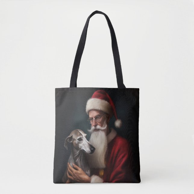 Greyhound mit Weihnachtsfeiern Tasche (Vorderseite)