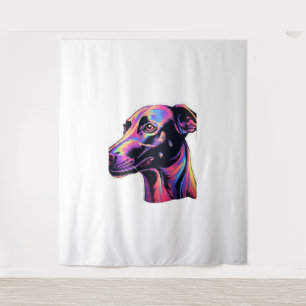 Greyhound Neon Design Wandteppich