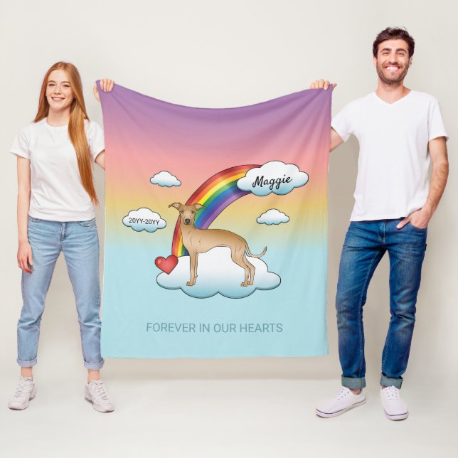 Greyhound Niedlich Hund Rainbow Memorial Fleecedecke (Beispiel)