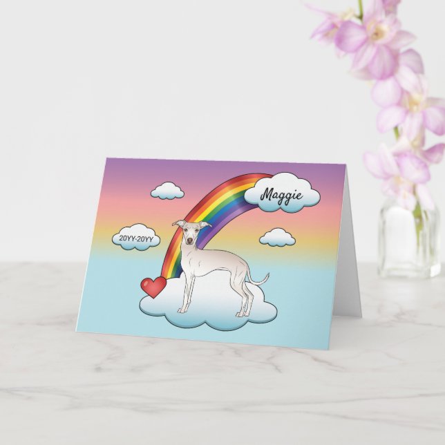Greyhound-Niedlich-Hund-Rainbow-Memorial Karte (Orchidee)