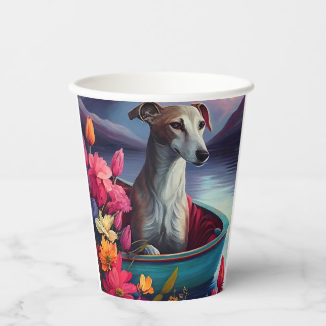 Greyhound on a Paddle: Ein Landschaftliches Abente Pappbecher (Vorderseite)
