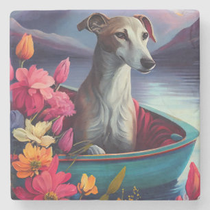 Greyhound on a Paddle: Ein Landschaftliches Abente Steinuntersetzer