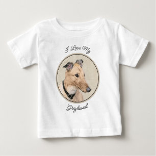 Greyhound Painting - Niedliche Original Hunde Kuns Baby T-shirt