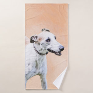 Greyhound Painting - Niedliche Original Hunde Kuns Badhandtuch Set