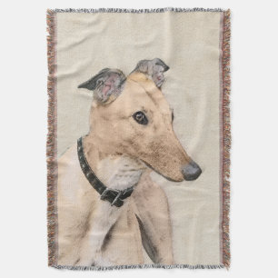 Greyhound Painting - Niedliche Original Hunde Kuns Decke