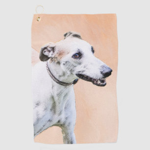 Greyhound Painting - Niedliche Original Hunde Kuns Golfhandtuch