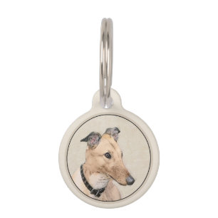 Greyhound Painting - Niedliche Original Hunde Kuns Haustiermarke